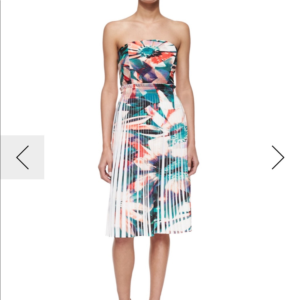 Nicole Miller Pleated Strapless Dress